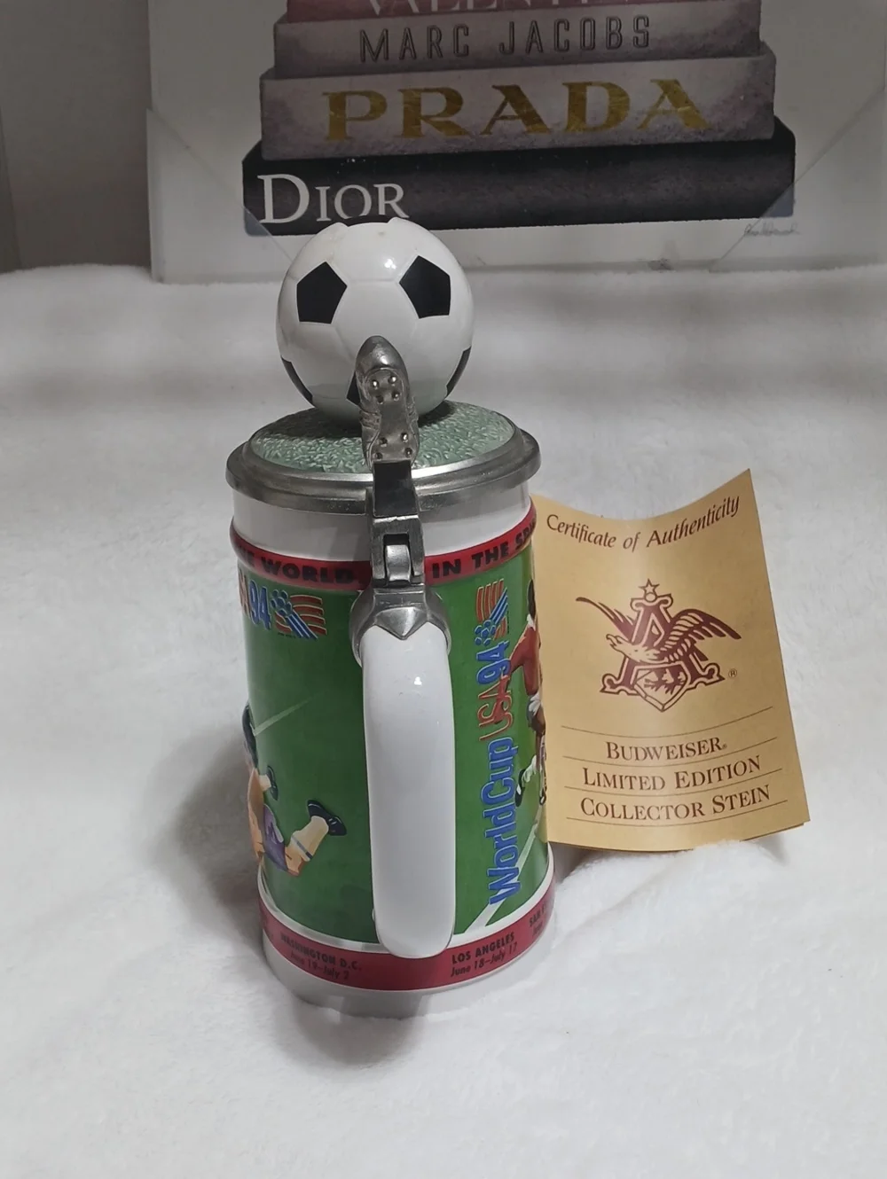 Vintage Budweiser Limited Edition Green Soccer Collector Stein NWOT